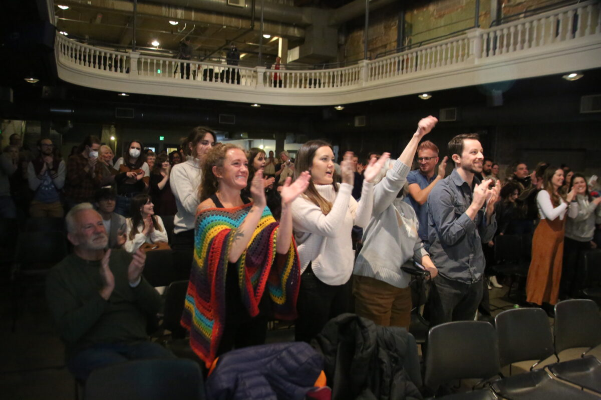 LCHT audience giving standing ovation on Colorado Gives Day